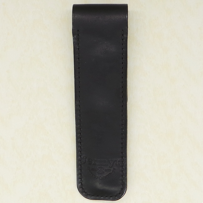 Jermyn Street Leather single pen case - black