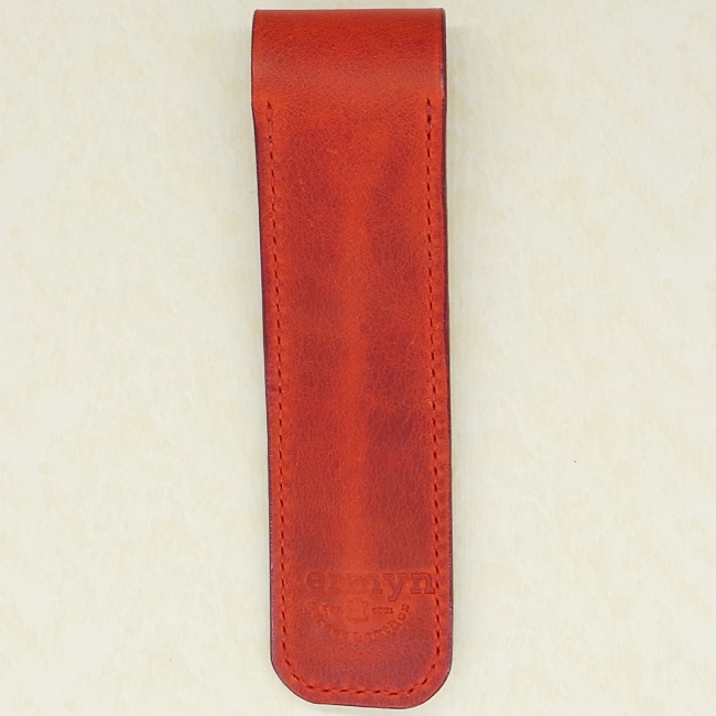 Jermyn Street Leather single pen case - red