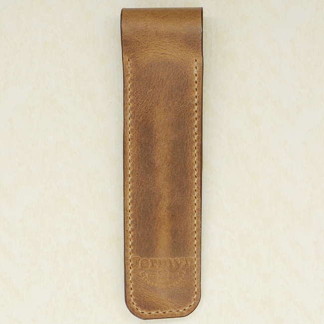 Jermyn Street Leather single pen case - taupe