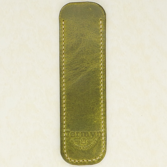 Jermyn Street Leather slip pen case - leaf