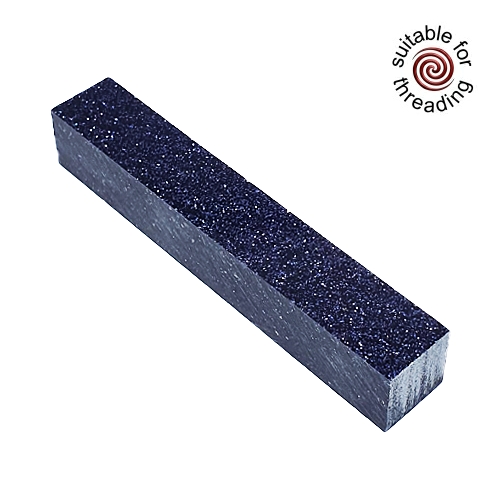 Kirinite Black & Blue Stardust Glitter pen blank