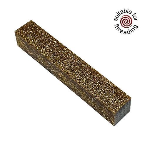 Kirinite Gold Stardust Glitter pen blank