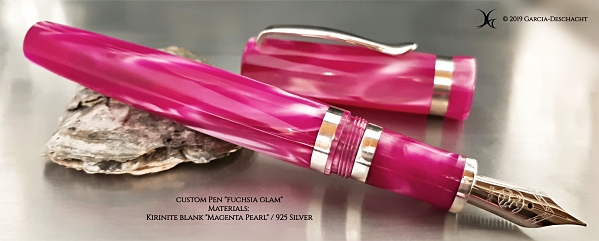 Kirinite Magenta Pearl pen blank