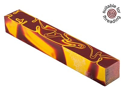 Kirinite Red Harvest pen blank 130mm - reduced to clear