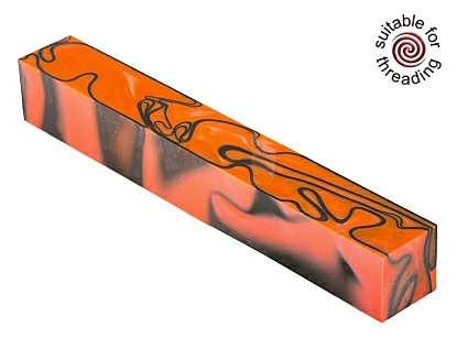 Kirinite Toxic Orange pen blank