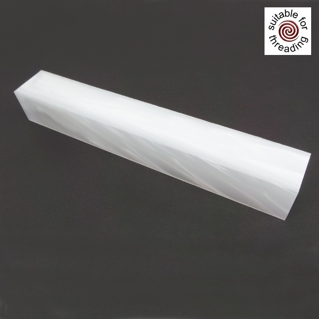 Kirinite Wedding White Pearl pen blank 130mm - reduced to clear