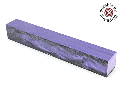 Kirinite Wicked Purple Pearl pen blank 130mm - reduced to clear