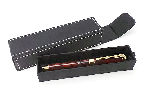 Leatherette drawer type pen box