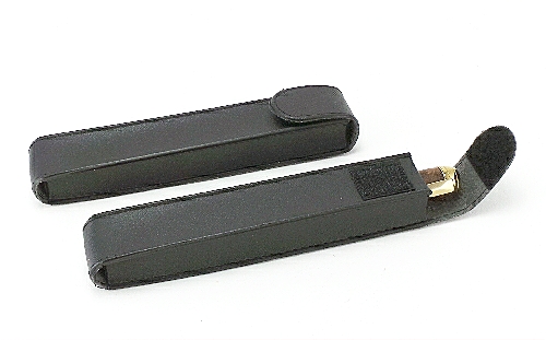 Leatherette velco-close pen pouch - black
