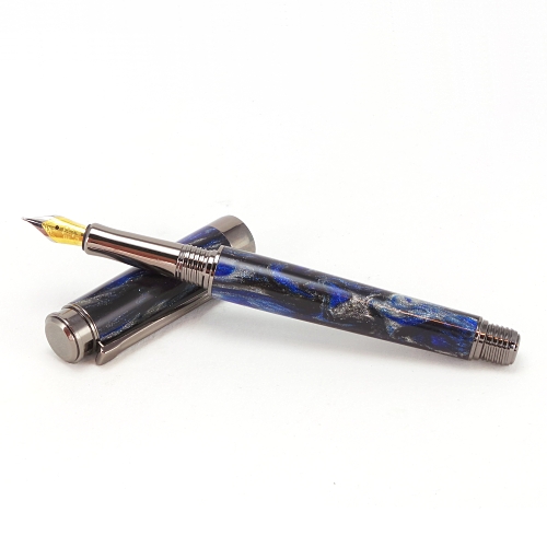Leveche fountain pen kit with gunmetal fittings, premium nib package