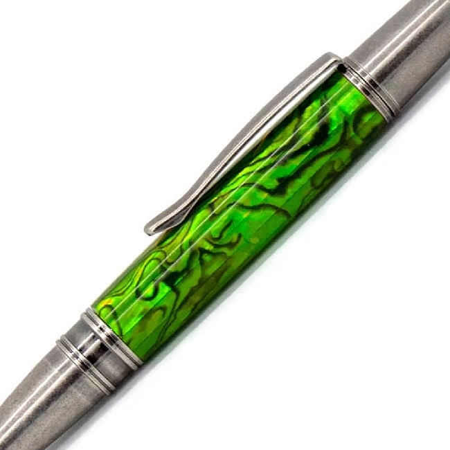 Lime Green Blankwerks paua abalone pen blank - Sirocco/Zephyr/Sierra Series