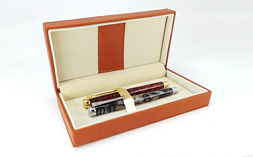 Luxury tan leatherette pen box