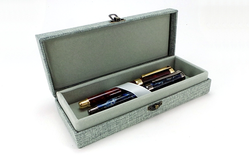 Padded fabric covered double pen box