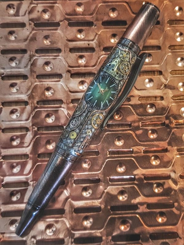Sirocco ballpoint pen kit with antique copper fittings