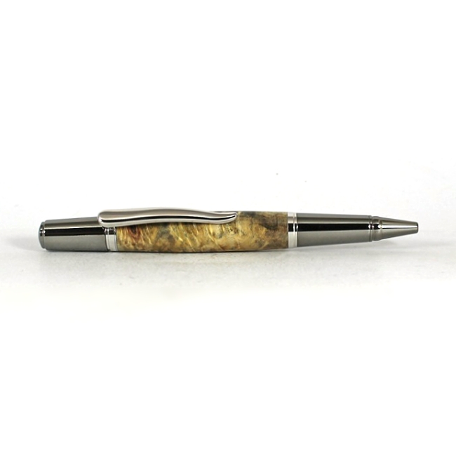 Sirocco ballpoint pen kit with black titanium & rhodium fittings