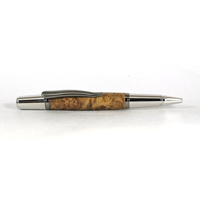 Sirocco ballpoint pen kit with rhodium & black titanium fittings