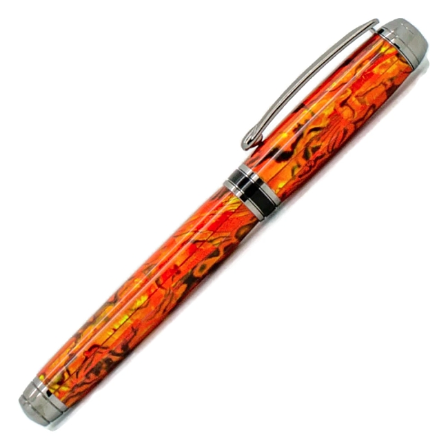 Sunset Orange Blankwerks paua abalone pen blank - Mistral/Leveche FP/RB