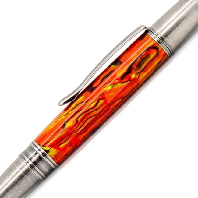 Sunset Orange Blankwerks paua abalone pen blank - Sirocco/Zephyr/Sierra Series