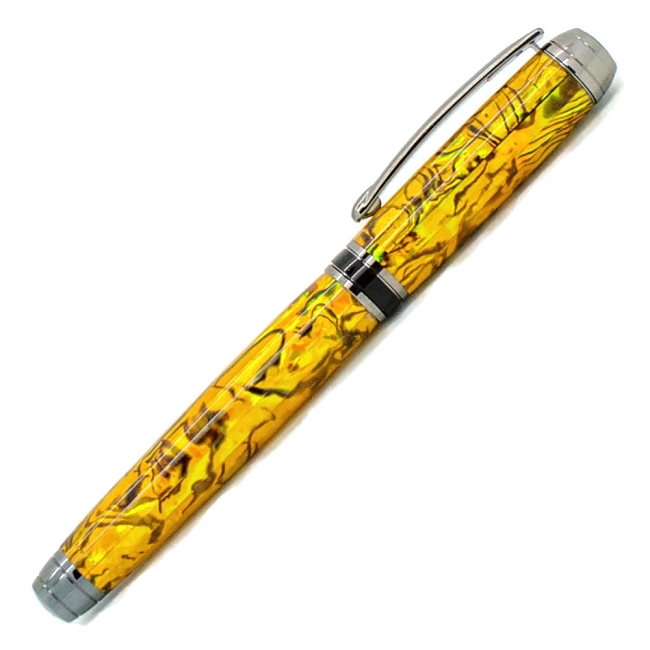 Yellow Gold Blankwerks paua abalone pen blank - Mistral/Leveche FP/RB