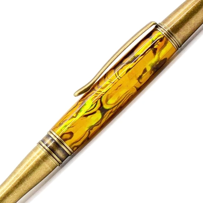 Yellow Gold Blankwerks paua abalone pen blank - Sirocco/Zephyr/Sierra Series